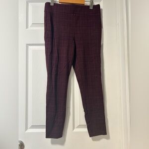 LOFT Burgundy Plaid Trousers